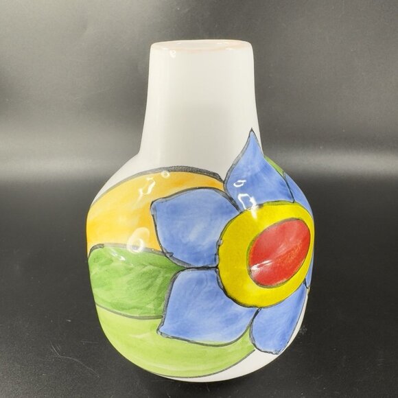 Vintage Venetian Studio Art Pottery Vase Vessel Hand Painted Italian Pottery VTG - Picture 9 of 12